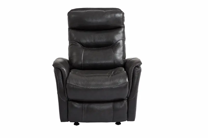 Black Leather-Match Swivel Glider Recliner