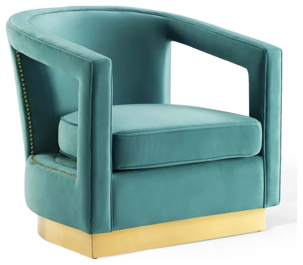 Atlas Mint Performance Velvet Armchair   Contemporary   Armchairs And Accent Chairs   by V.S.D Furniture  Houzz