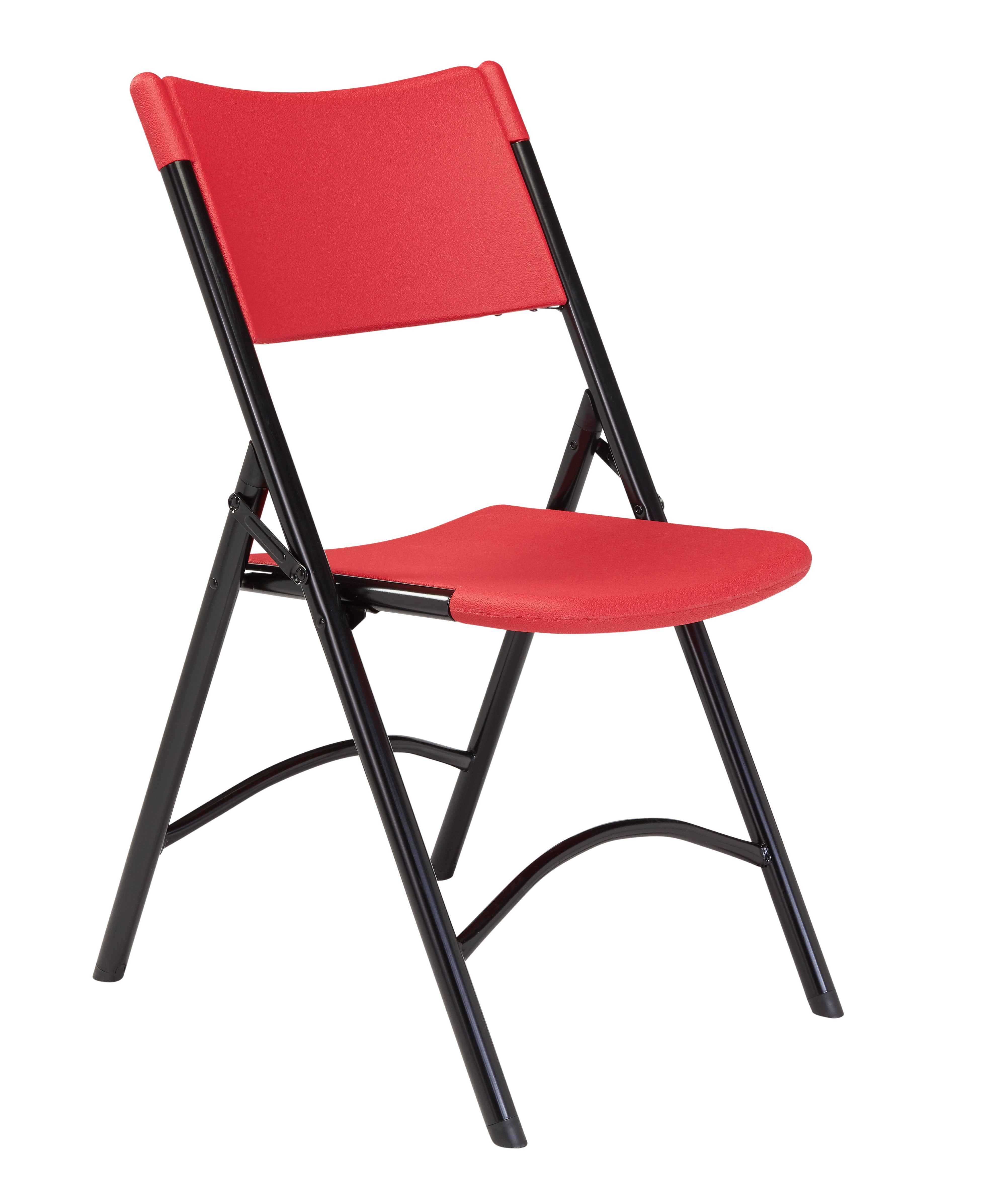 (Pack of 4) NPS 600 Series Premium Resin-Plastic Folding Chair, Red