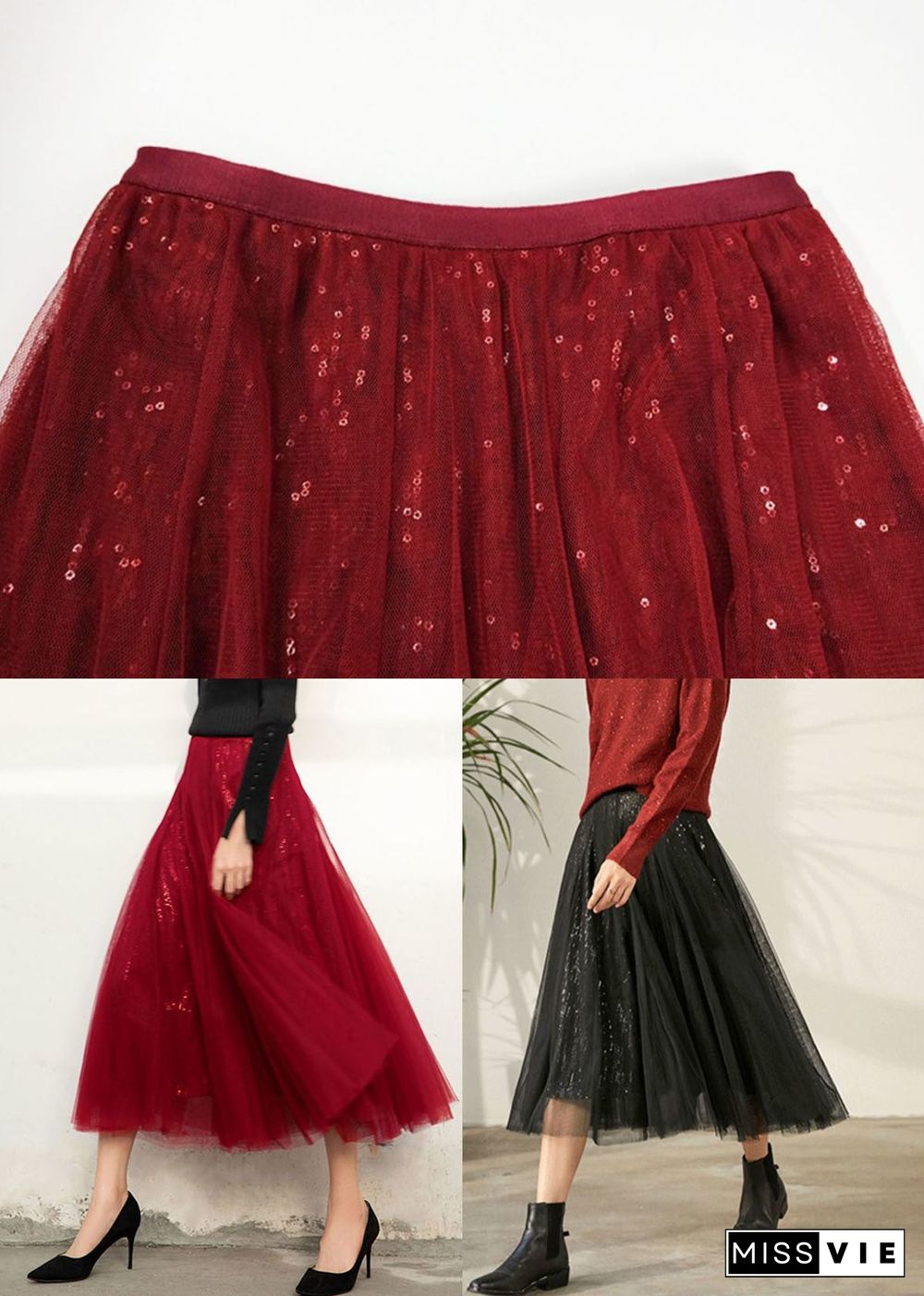 Mulberry Tulle Skirt Sequins Exra Large Hem Spring