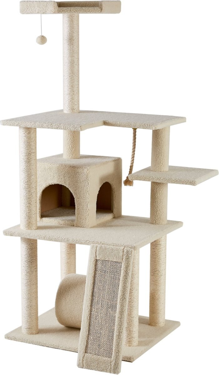 Frisco 62-in Faux Fur Cat Tree and Condo