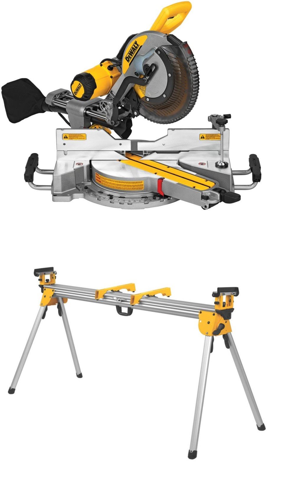 DEWALT 12 Double Bevel Sliding Compound Miter Saw with Heavy Duty Miter Saw Stand DWS780DWX723 from DEWALT