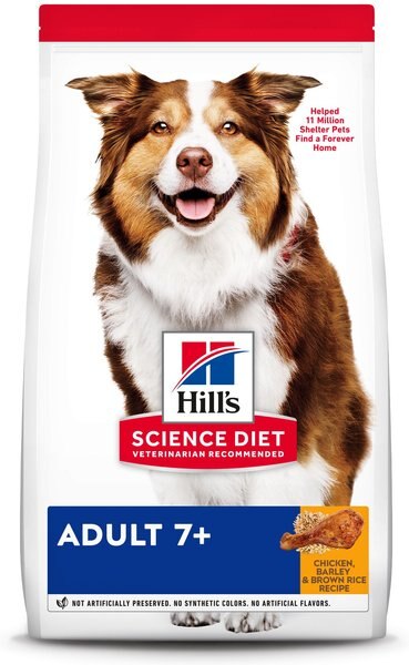 Hill's Science Diet Adult 7+ Chicken Meal， Barley and Brown Rice Recipe Dry Dog Food