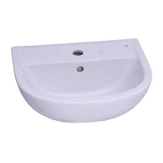 Barclay Products Compact 450 18 in. Pedestal Combo Bathroom Sink with 1 Faucet Hole in White 3-531WH