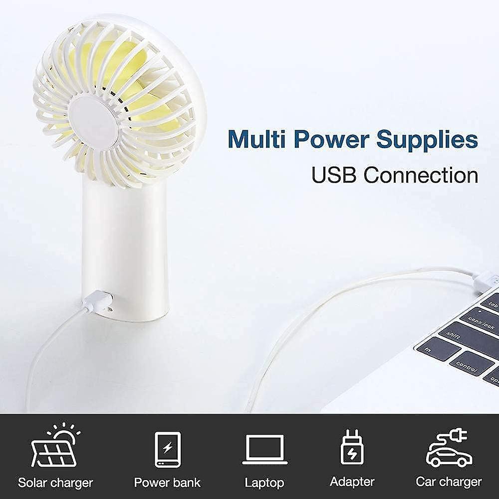 Portable Fan， 4000mah Mini Hand Fan， Small Usb Rechargeable Fan [5-20h Working Time] Battery Operated Personal Fan With 3 Speeds For Outdoor/office