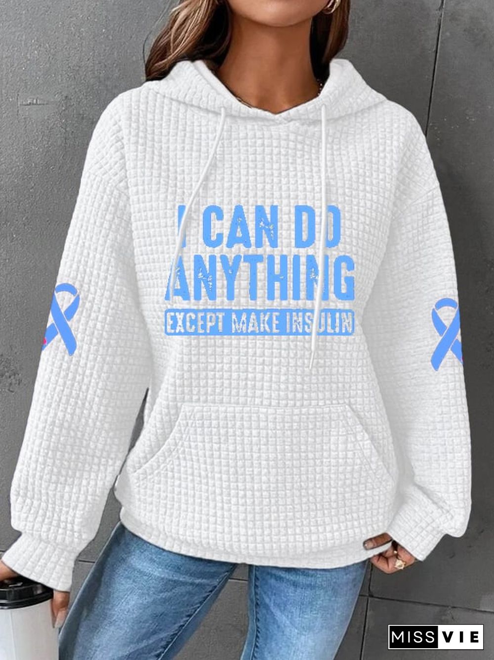 Women's I Can Do Anything Except Make Insulin Print Long Sleeve Hoodie