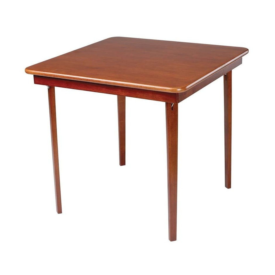 Hardwood Classic Straight Edge Folding Card Table - Cherry