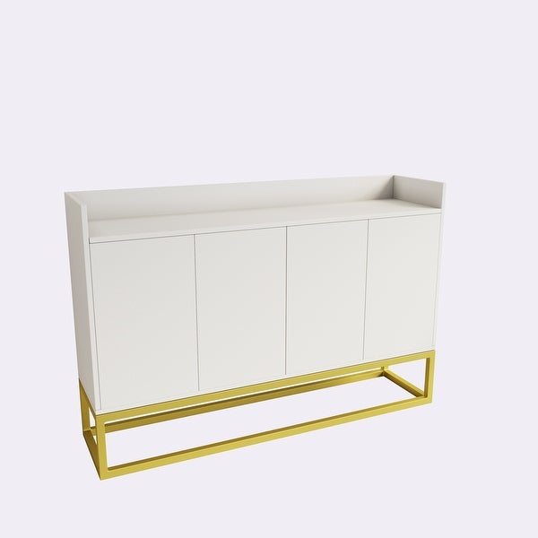 4-Door Storage Cabinet with Square Metal Legs