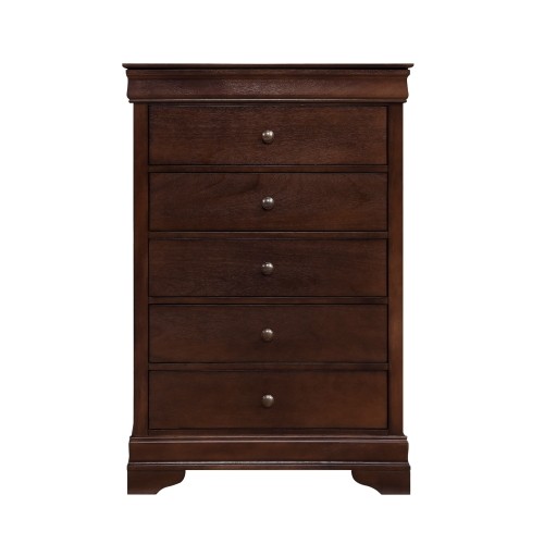 Louis Philippe Style 1pc Chest of Drawers Brown Ch...