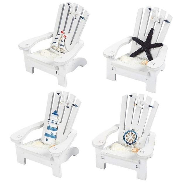 Juvale Set Of 4 Mini Beach Chair For Bathroom Nautical Home Decor Ocean Decorations 4 In