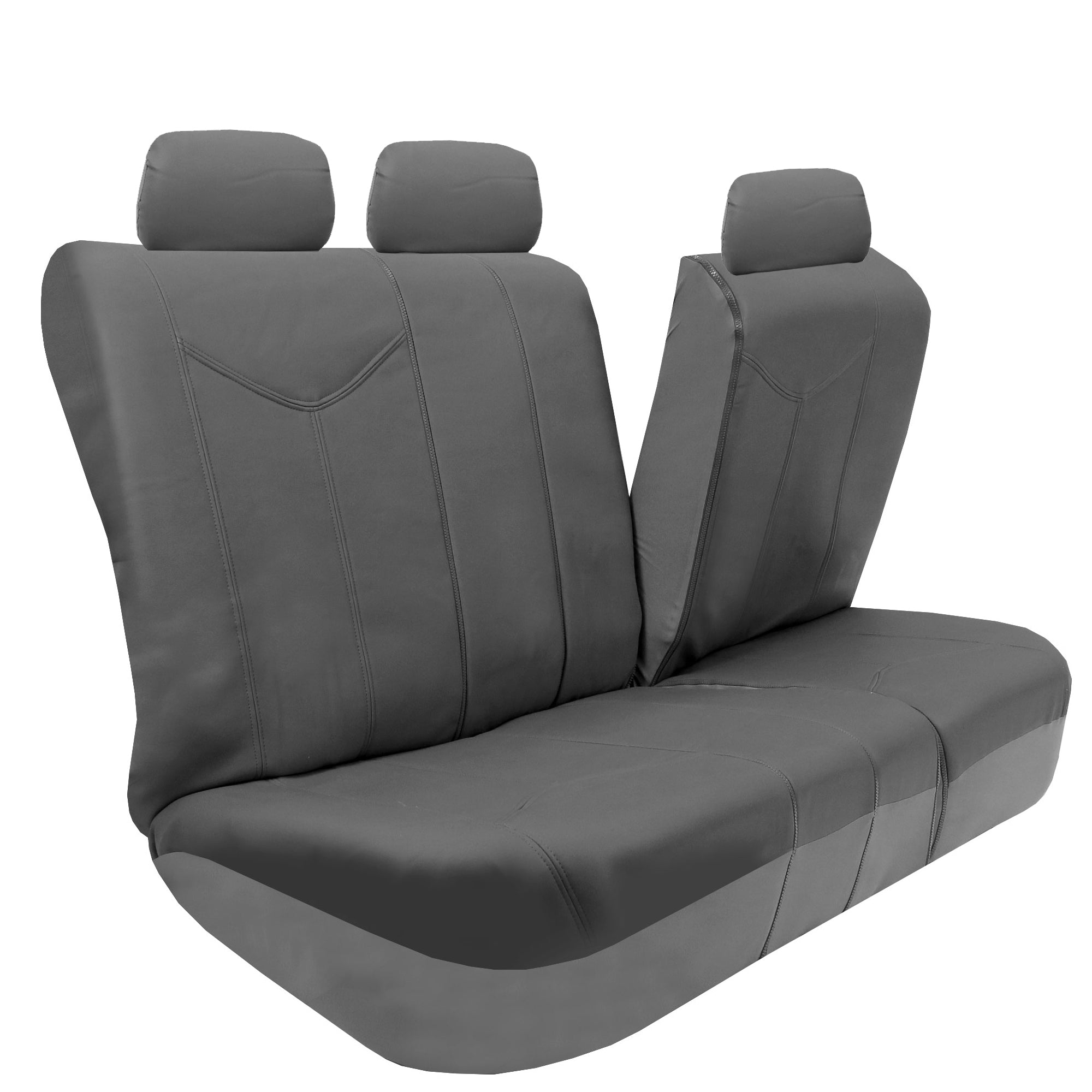 FH Group Gray Rome Faux Leather Airbag Compatible and Split Bench 8 Seaters Car Van Seat Covers， Full Set