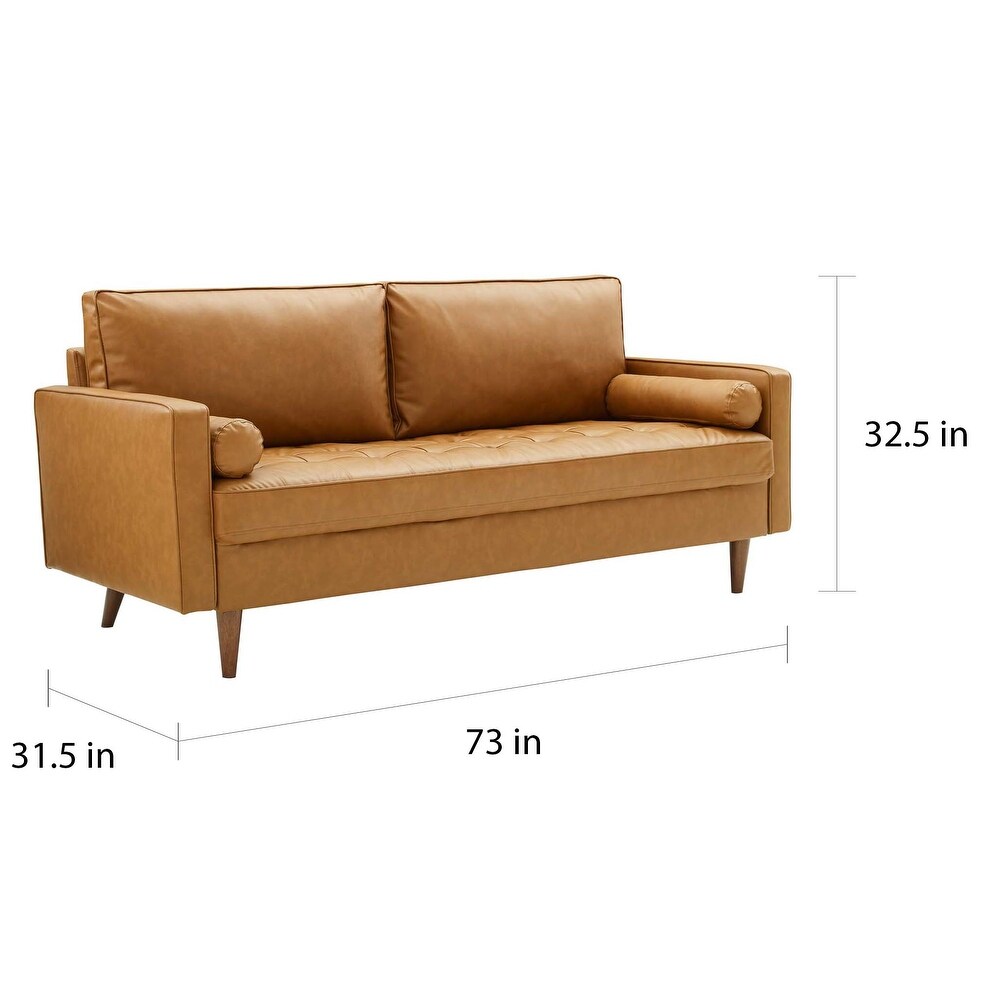 Valour Upholstered Faux Leather Sofa