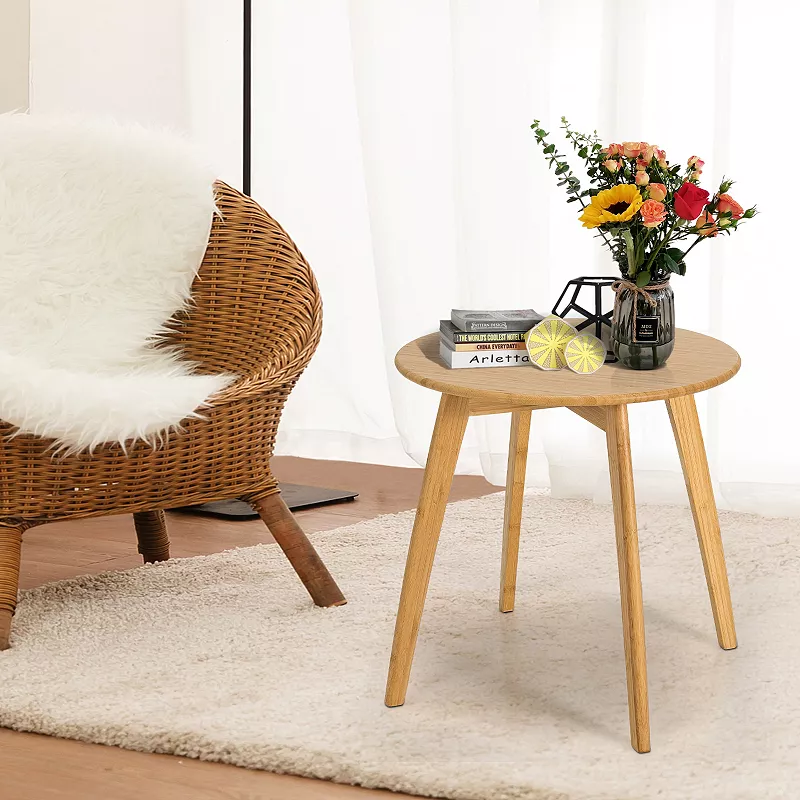 Natural Modern Stylish  Round End Table with 20 Inch