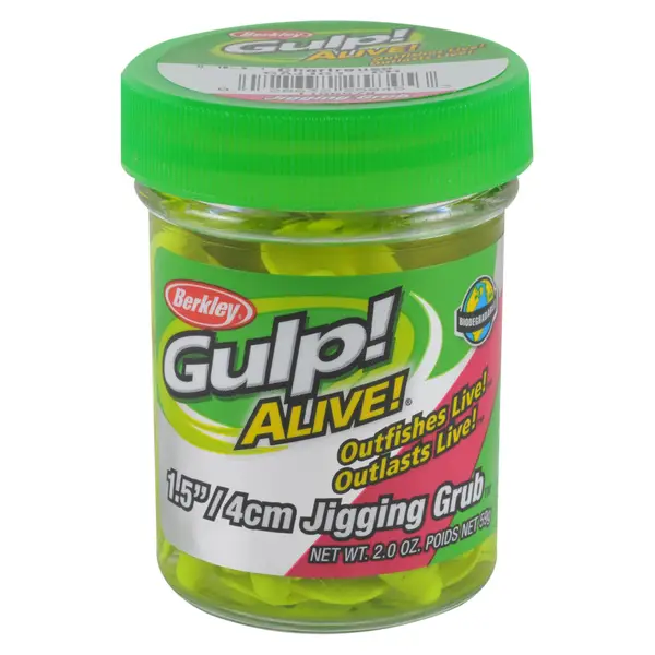 Berkley Chartreuse Gulp Alive Jigging Grub