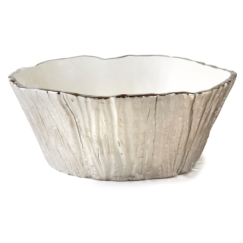 Botanic Collection Titanium Porcelain Tree Bark Bowl 10.5\