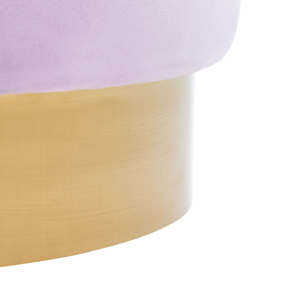 Zena Round Ottoman Lilac/ Gold   Contemporary   Footstools And Ottomans   by Peachtree Fine Furniture  Houzz