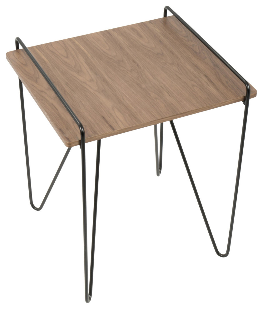 Loft Mid Century Modern End Table  Walnut and Black   Midcentury   Side Tables And End Tables   by First of a Kind USA Inc  Houzz