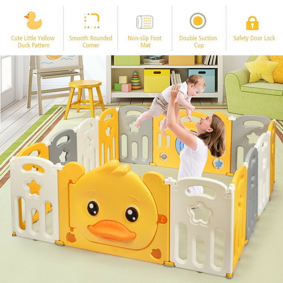 Costway 41702986 14 Panel Foldable Baby with Sound