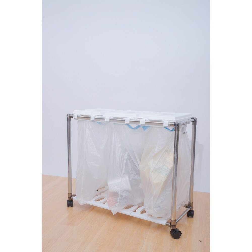 Organize It  3 Compartment Recycling Trash Can