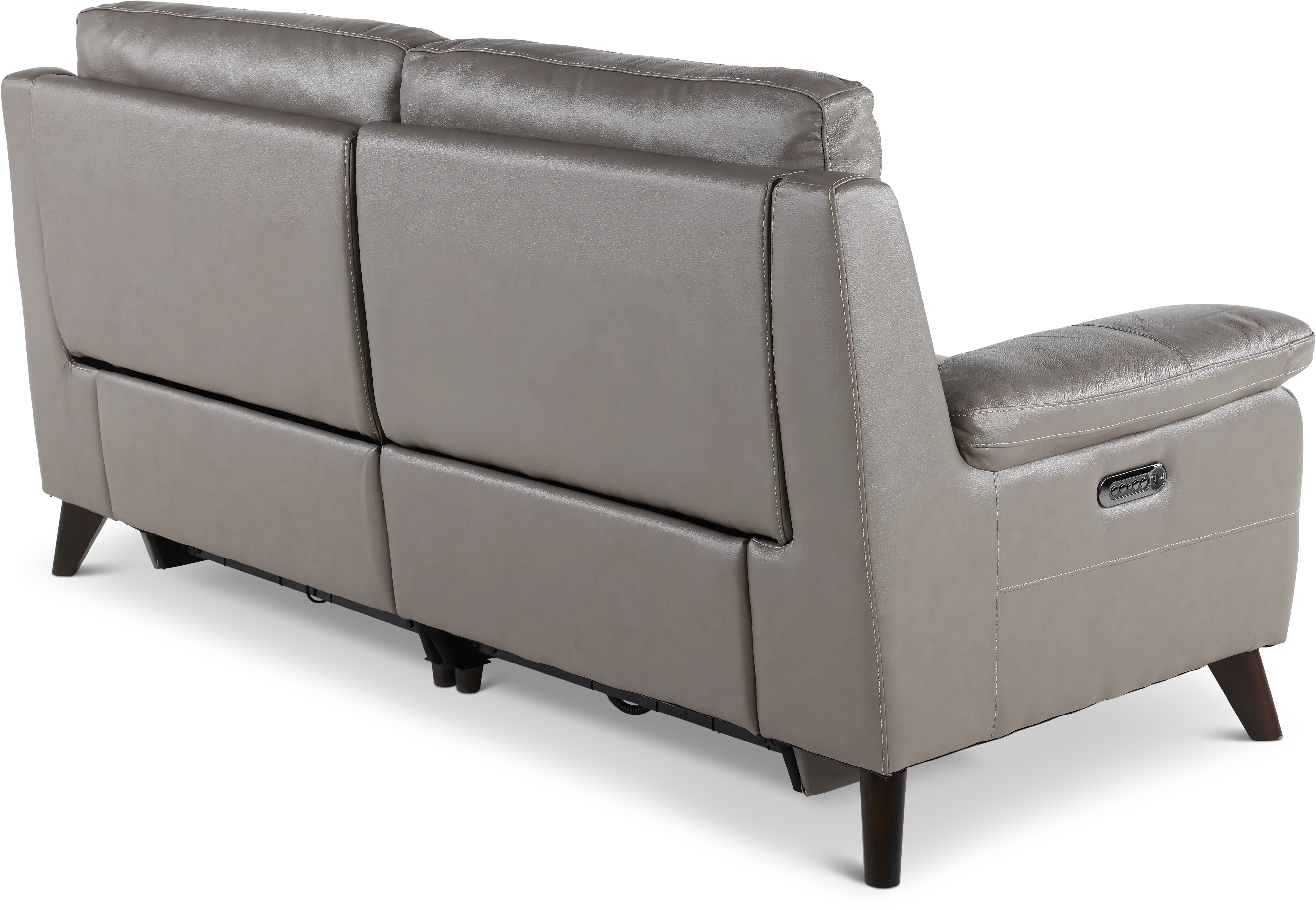 Venice Gray Leather-Match Power Reclining Loveseat