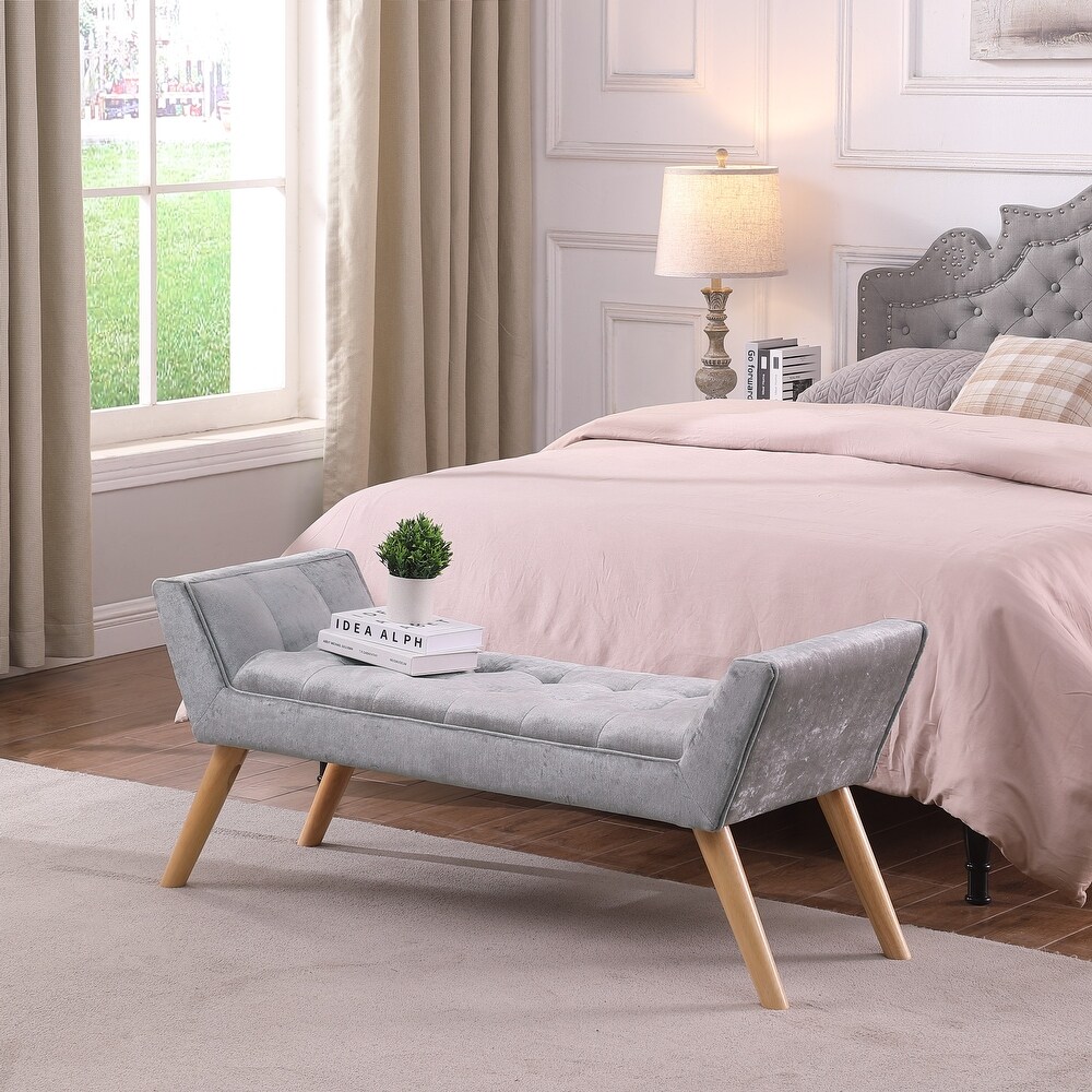 Modern Ottoman Upholstered Bench  for Living Room  Bedroom  Entryway