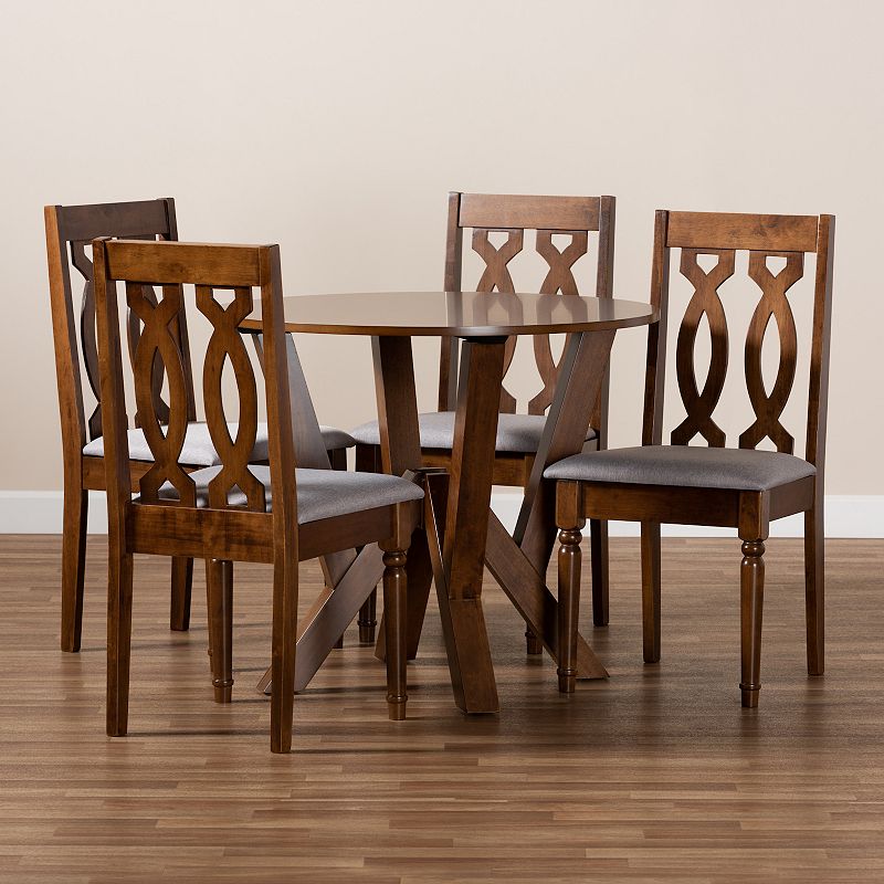 Baxton Studio Elaine Dining Table and Chair 5-piece Set