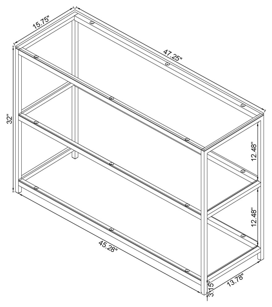 Trini Sofa Table With Glass Shelf Black Nickel   Modern   Console Tables   by Modon  Houzz