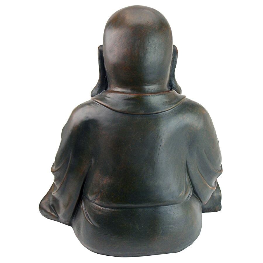 Design Toscano AL38249 Laughing Buddha Happy Hotei Asian Garden Statue  Verdigris   Medium