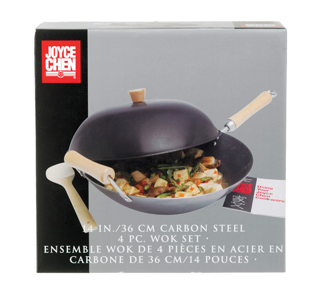 WOK SET 4PC CARBON STL