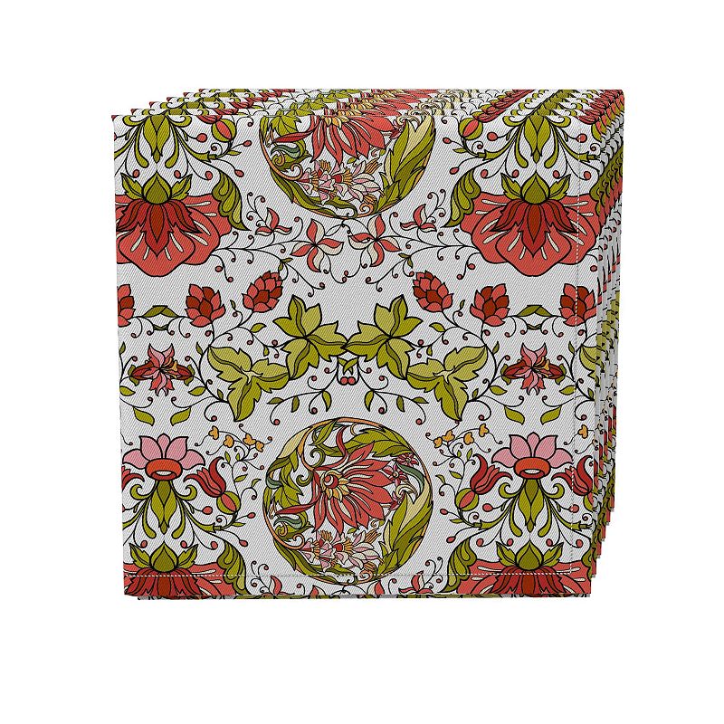 Napkin Set of 4， 100% Cotton， 20x20， Floral 3