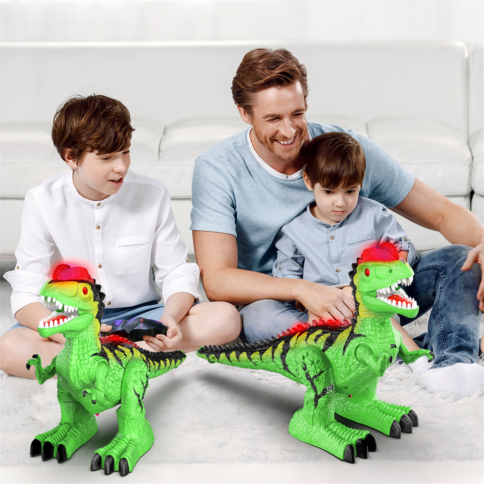 Wupuaait 2.4Ghz RC Giant Dinosaur Robot Toys Gift with 360° Rotation for 3-12 Years Old Kids， Green