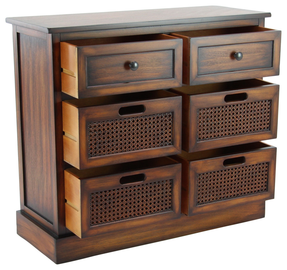 Traditional Brown Wood Storage Unit 90628   Tropical   Accent Chests And Cabinets   by Brimfield  ampMay  Houzz