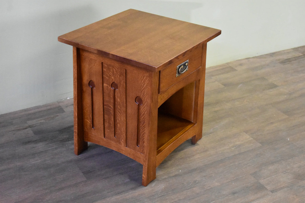 Mission Style Solid Quarter Sawn Oak Keyhole End Table   Craftsman   Side Tables And End Tables   by Crafters and Weavers  Houzz