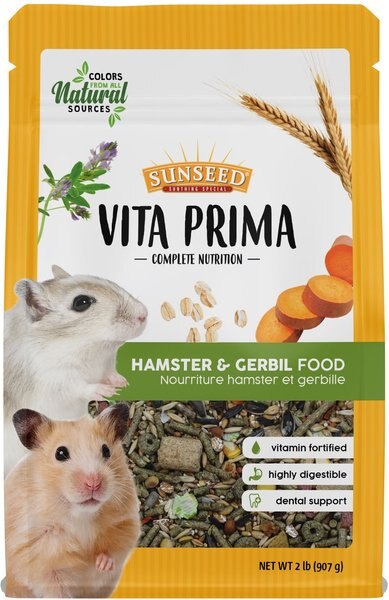 Sunseed Vita Prima Gerbil and Hamster Food， 2-lb bag