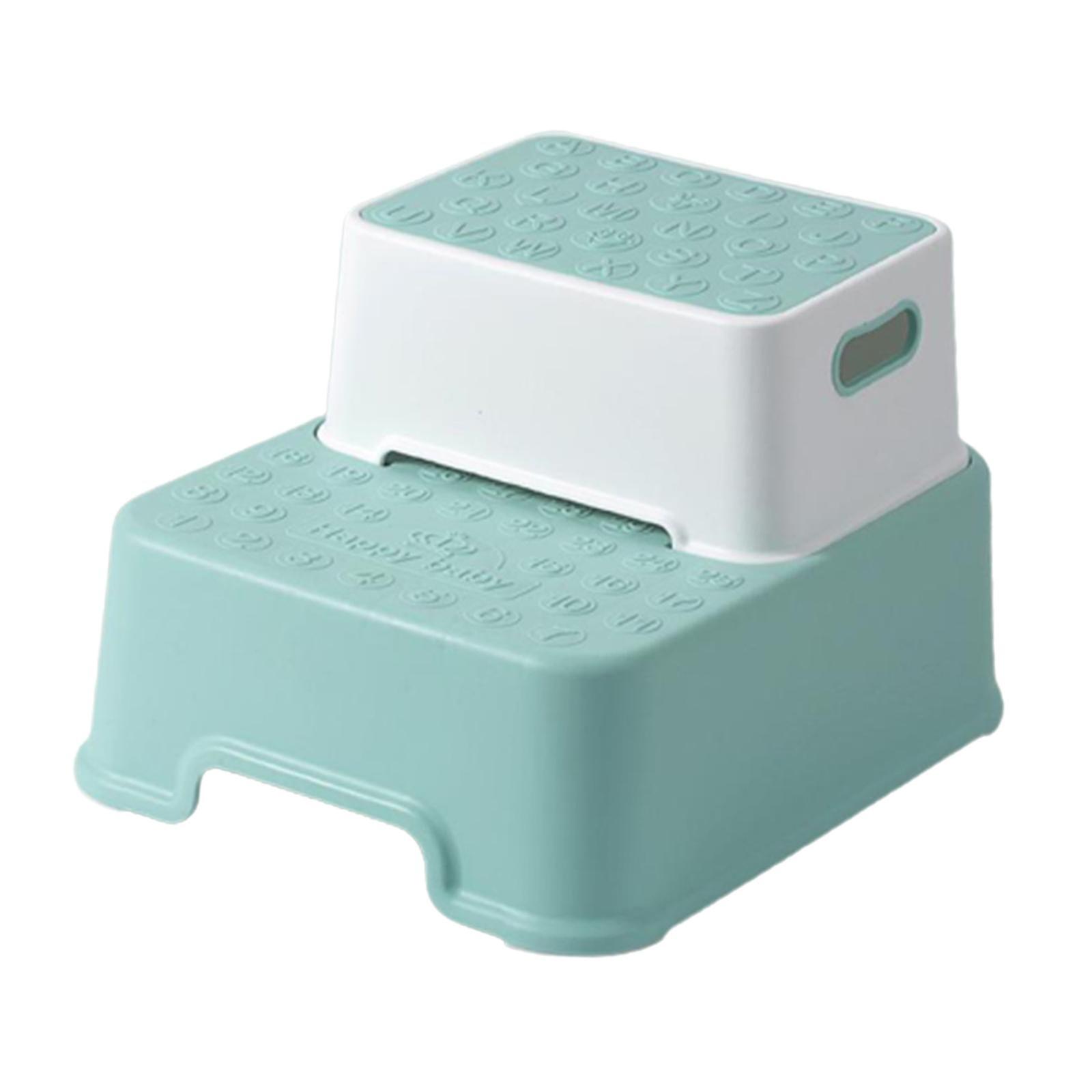 2 Step Stool Detachable Toilet Stool For Kids Bathroom Toilet Potty Light Green