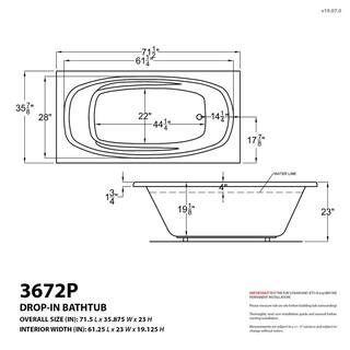 Universal Tubs Tiger's Eye 6 ft. Rectangular Drop-in Whirlpool Bathtub in White HD3672PWR