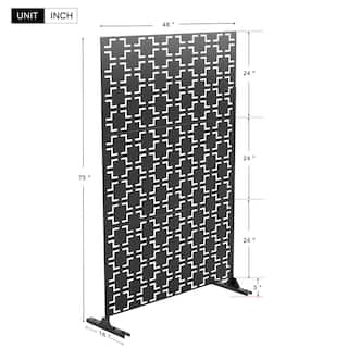 FENCY 76 in. Galvanized Steel Garden Fence Outdoor Privacy Screen Garden Screen Panels PF-B-S073