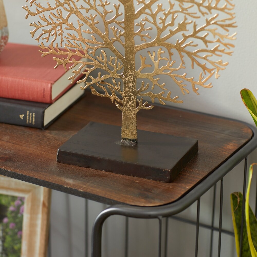 Gold Metal Leaf Sculpture   11 x 4 x 16