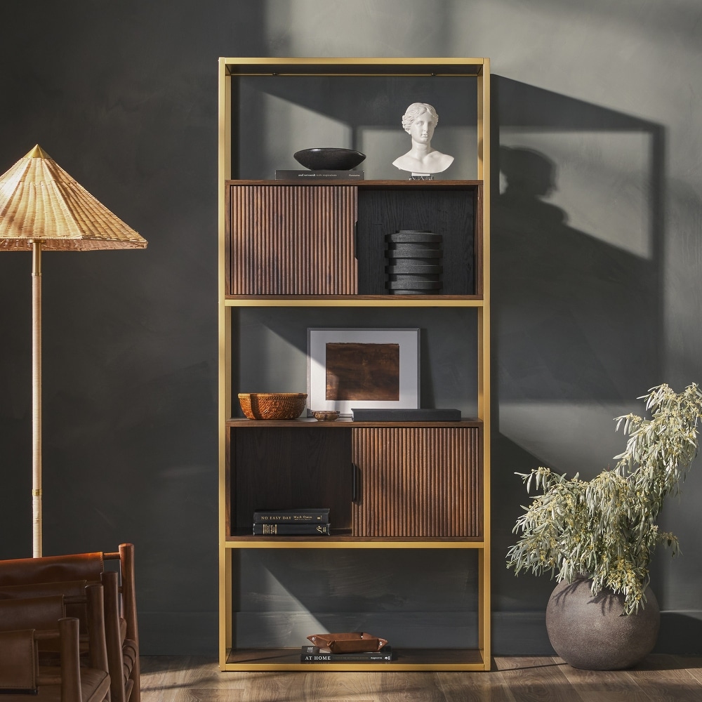 Middlebrook Designs Modern Fluted Door Bookcase