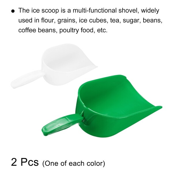 1 Set Hand Scoop PP Flour Flour Sugar Cereal Shovel Feed Supplies - White， Green