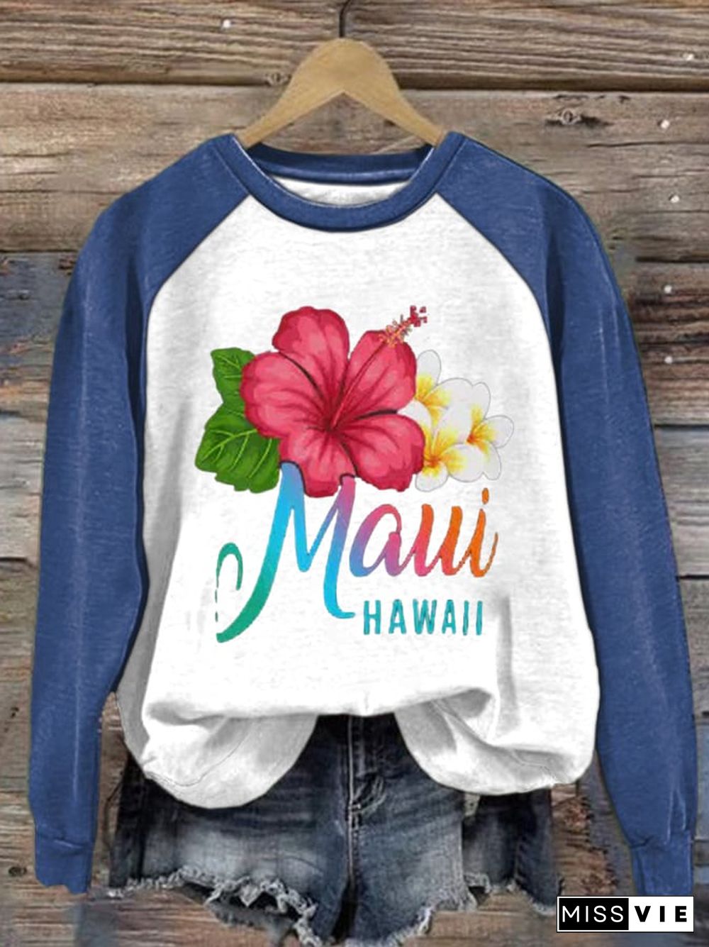 Women's Maui Strong Print Crew Neck Sweatshirt