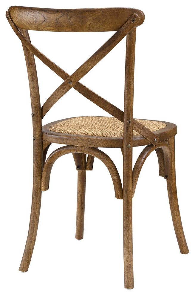 Walnut Gear Dining Side Chair Set of 4   Tropical   Dining Chairs   by ShopFreely  Houzz