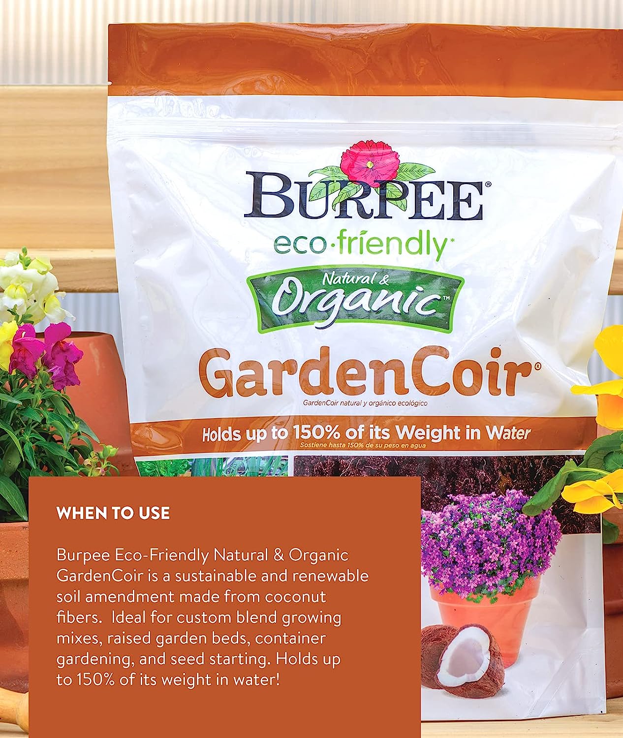 Burpee Natural & Organic GardenCoir, 8 quart, (1 Pack)