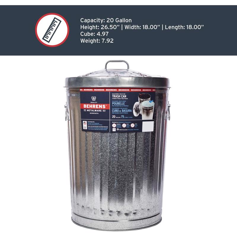 TRASH CAN GALV 20GAL