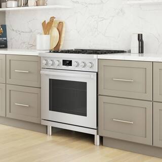 Bosch 800 Series 30 in. 3.7 cu. ft. Industrial Style Gas Range with 5-Burners in Stainless Steel HGS8055UC