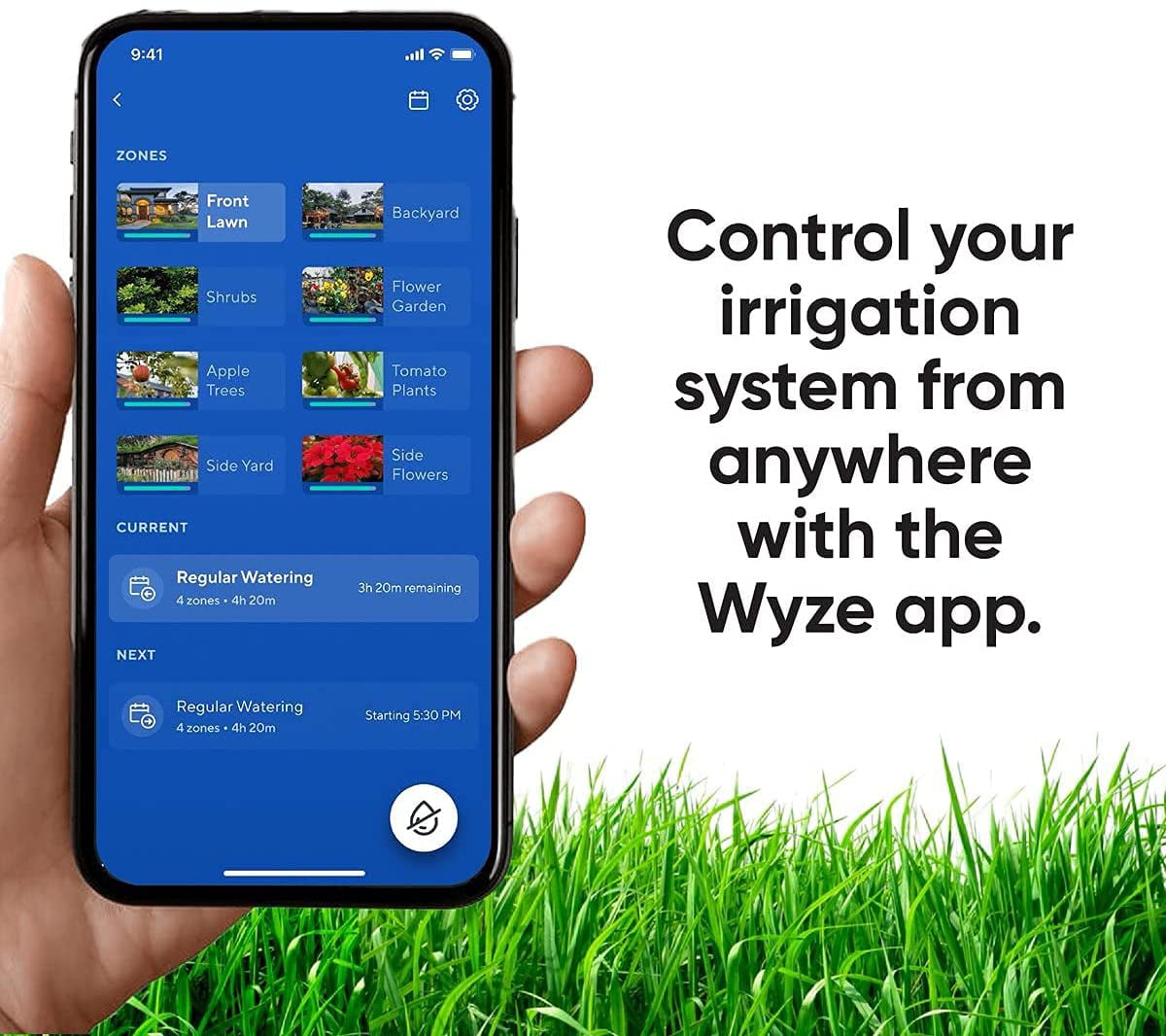 Wyze Smart Sprinkler Controller， 8 Zone Programmable Sprinkler Timer， Smart Watering System， Watering Timer (1 Year of Automatic Weather-Based Watering with Sprinkler Plus Included)