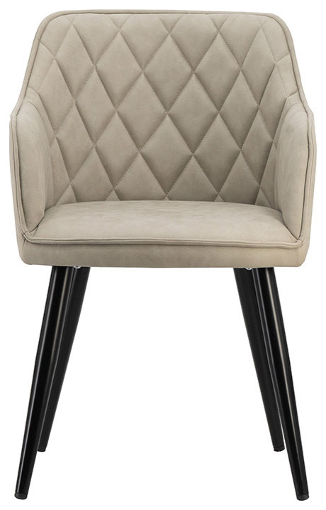 Quilted Back Dining Chair  Beige   Midcentury   Dining Chairs   by Lighting New York  Houzz