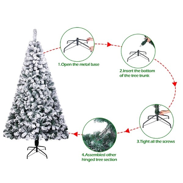 7FT Pvc Flocking Christmas Tree 1300 Branches Automatic Tree