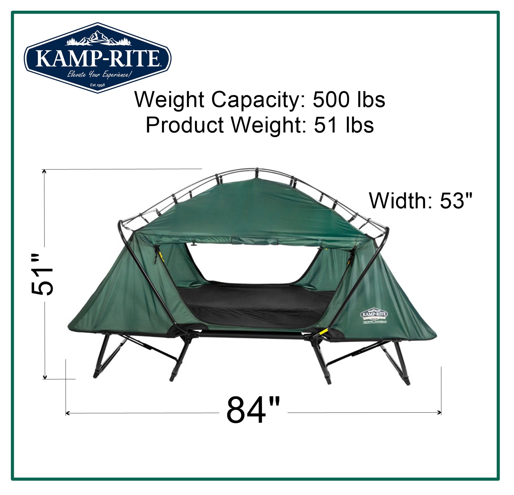 Kamp Rite 2 Person Tent Cot w/Rainfly - TB343