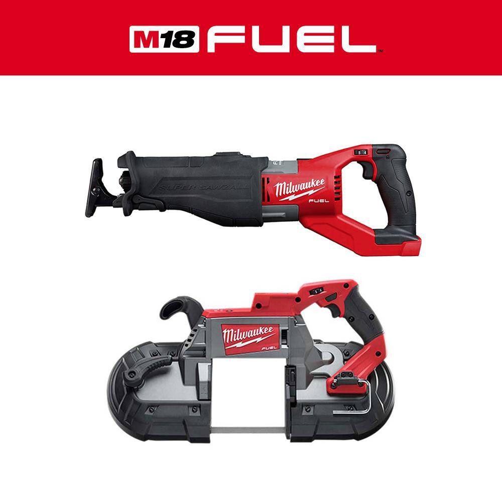 MW M18 FUEL 18V Lithium-Ion Brushless Cordless SUPER SAWZALL Orbital Reciprocating Saw  Bandsaw (2-Tool) 2722-20-2729-20